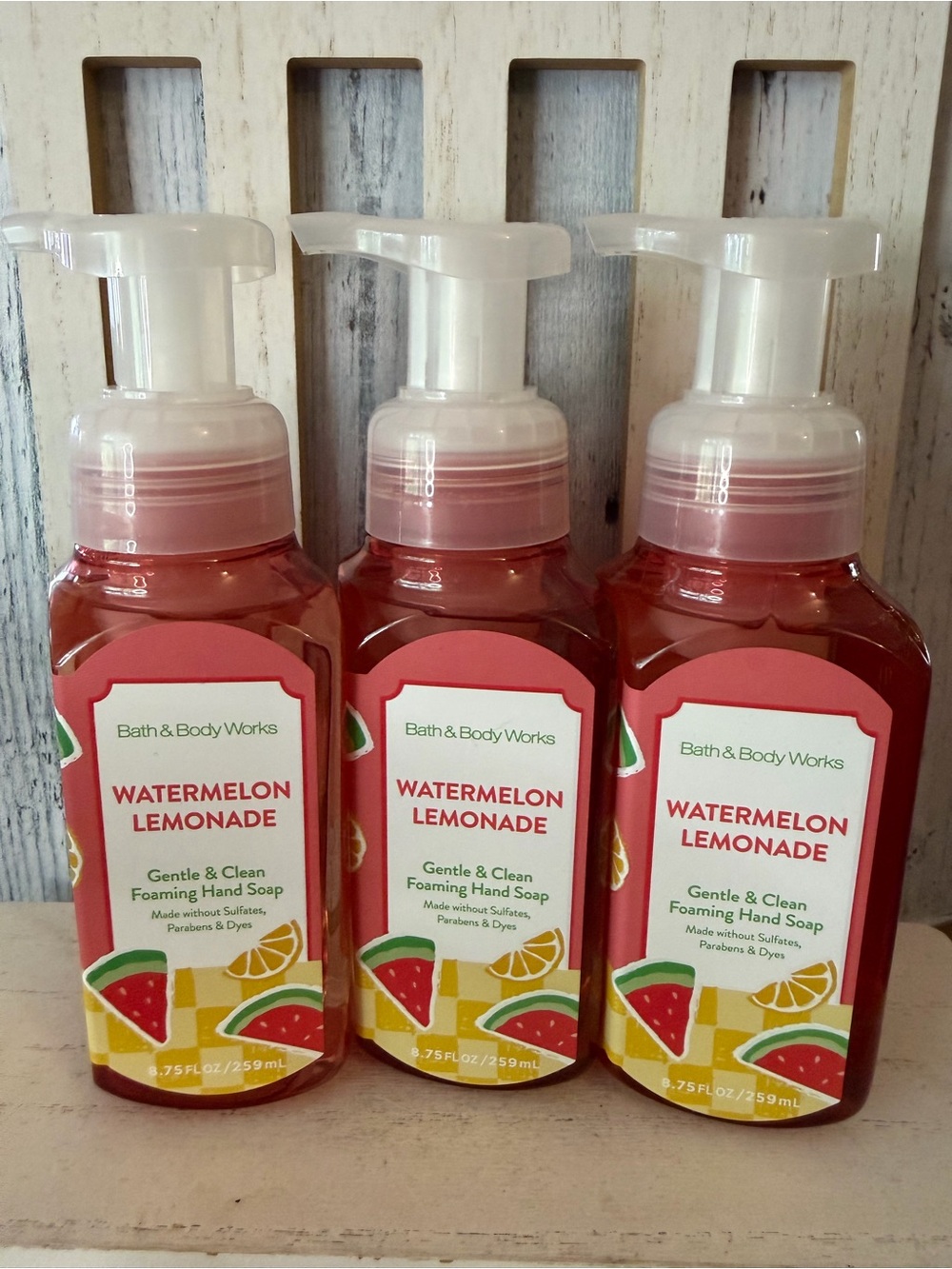 Bath & Body Works WATERMELON LEMONADE Gentle Foaming Soap New 2026 Lot X3 8.75oz